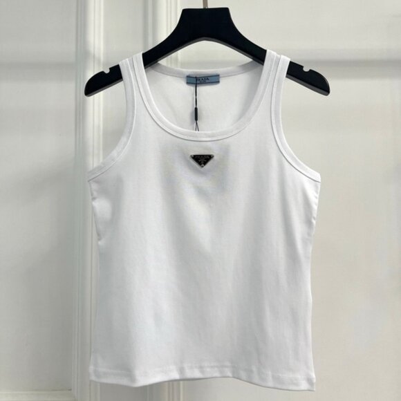 Prada White Sleeveless Tank Top - Picture 1 of 5